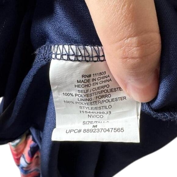 Lili Rose Maxi Dress Printed Back Floral Boho Blue Orange Summer Size Medium - Picture 8 of 10